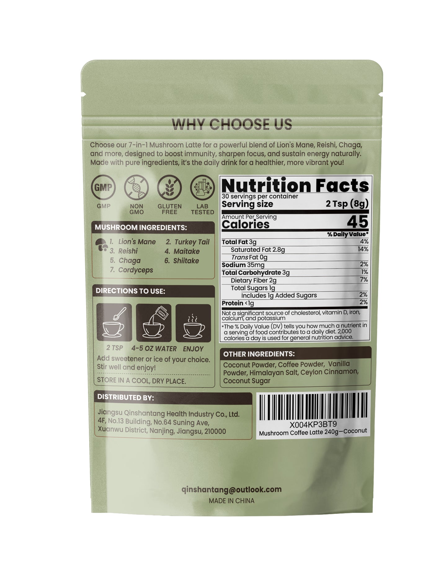 Organic Mushroom Matcha Coffee